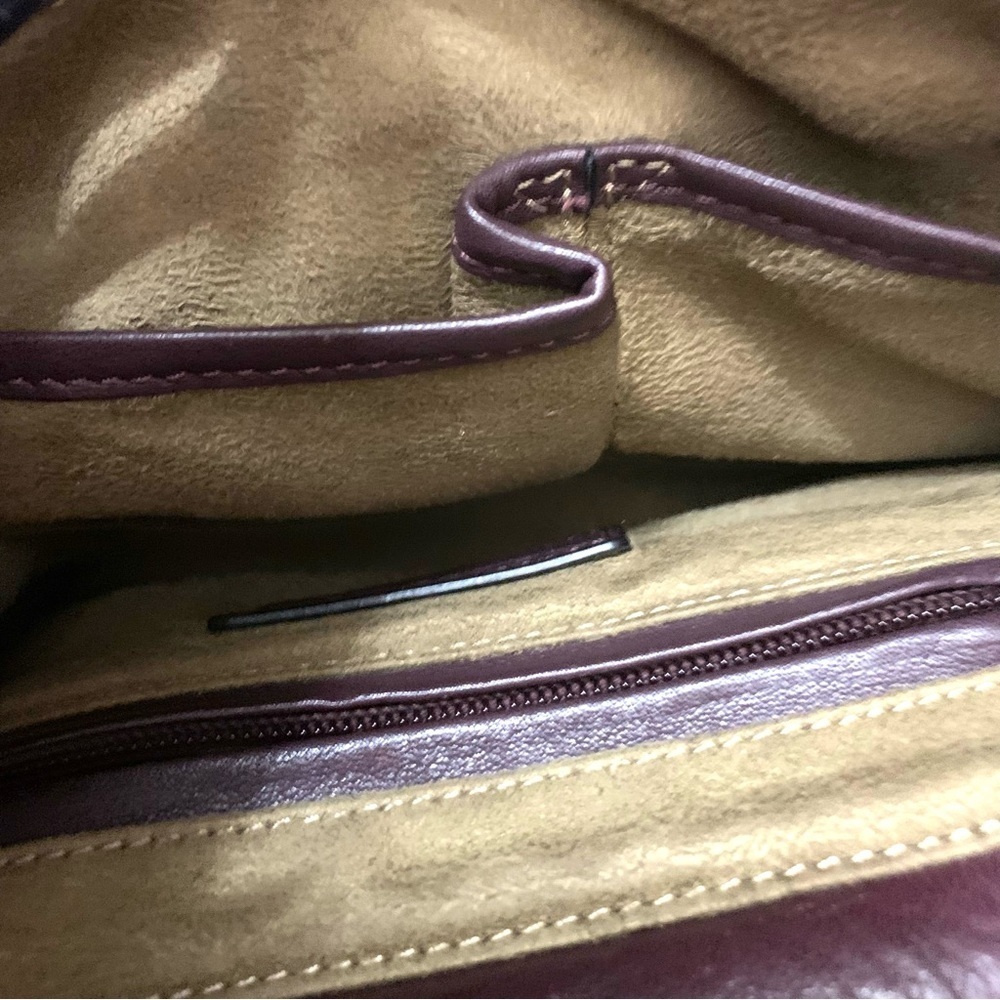 MACKAGE Maroon Pebbled Leather Satchel Bag - Picture 9 of 10